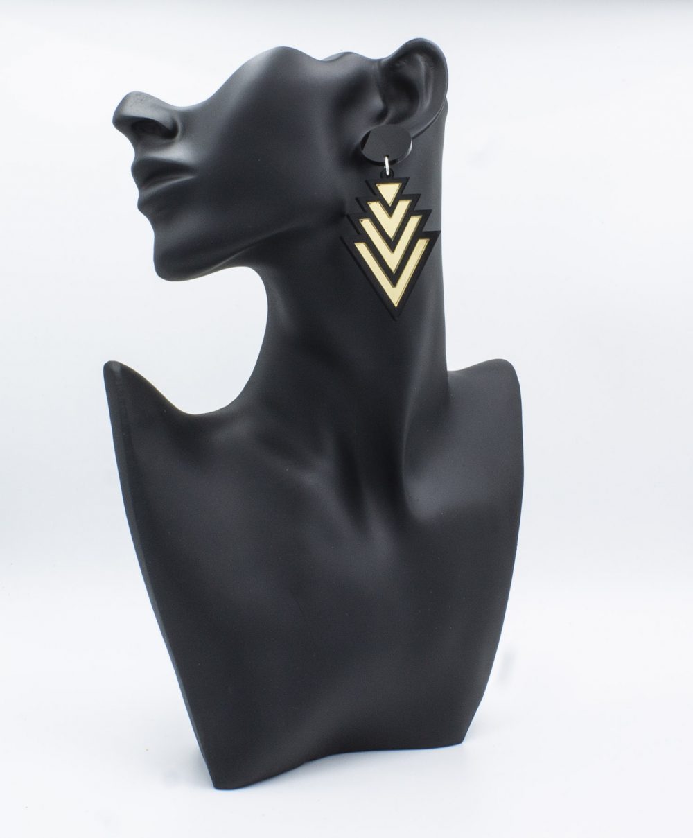 Gold Triangle Earrings - Zooniverse Designs
